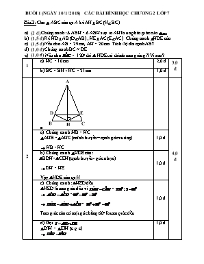 Các bài Hình học Chương 2 Lớp 7